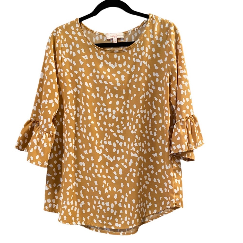Women's Yellow Patterned Blouse